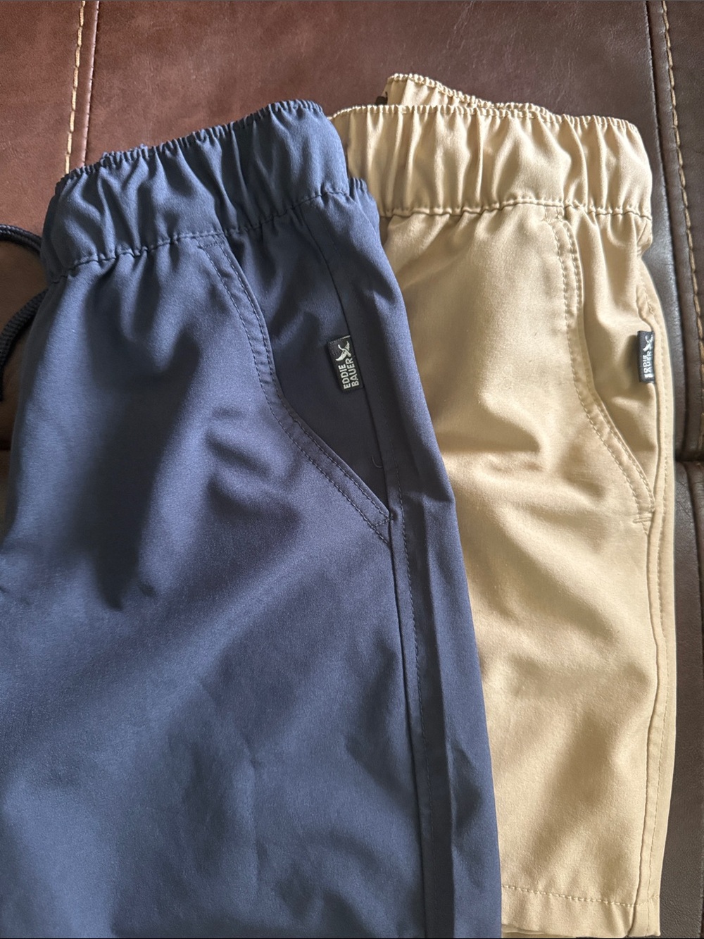Eddie Bauer Kids Elastic Waist Pull-On Shorts - Navy and Khaki size 8